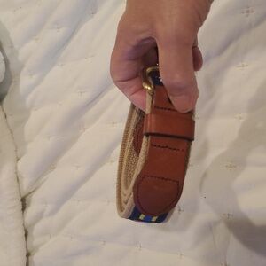 Vintage Leather Man Ltd Essex CT Nautical Flags Belt Men's Size 44